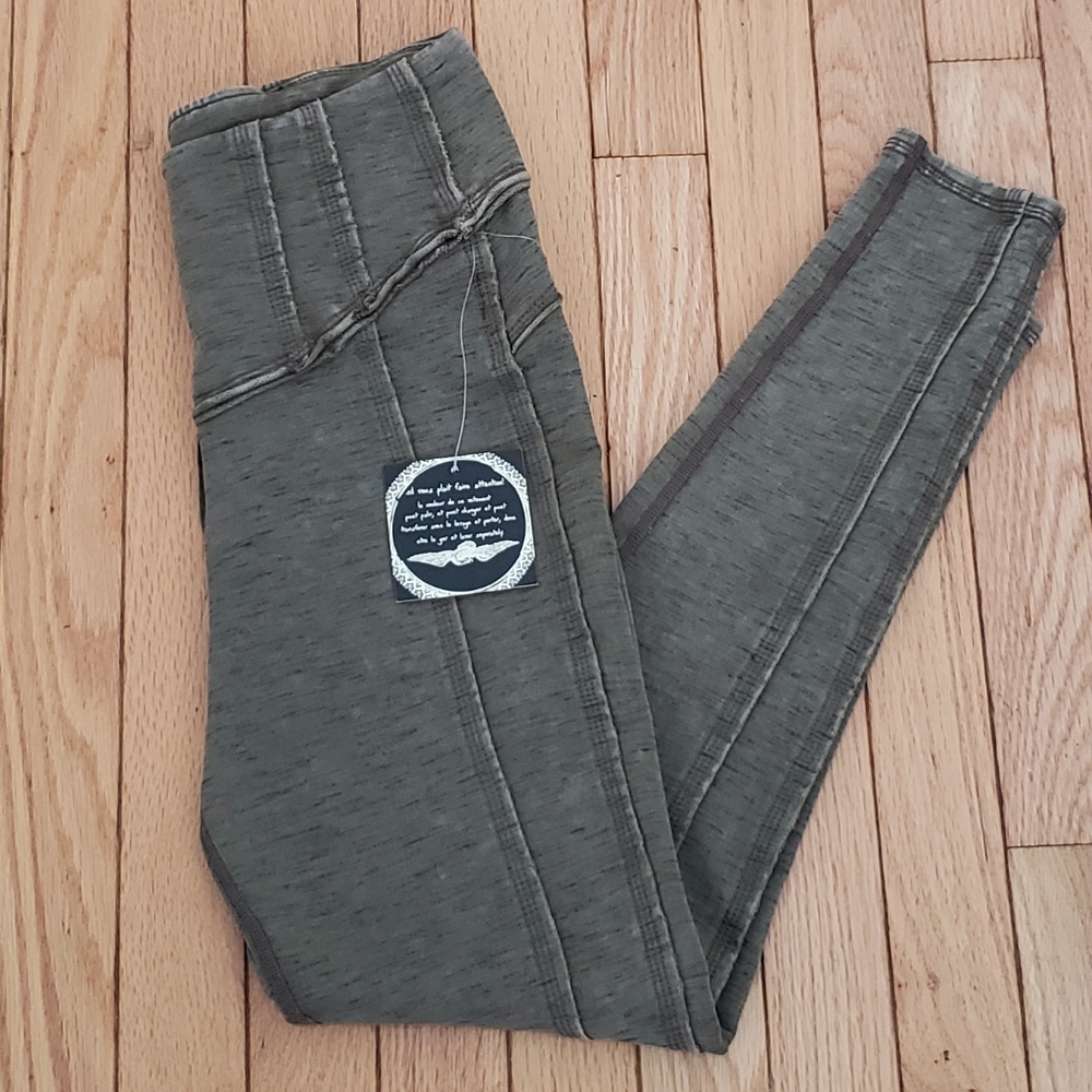 Free People Olive Green Leggings